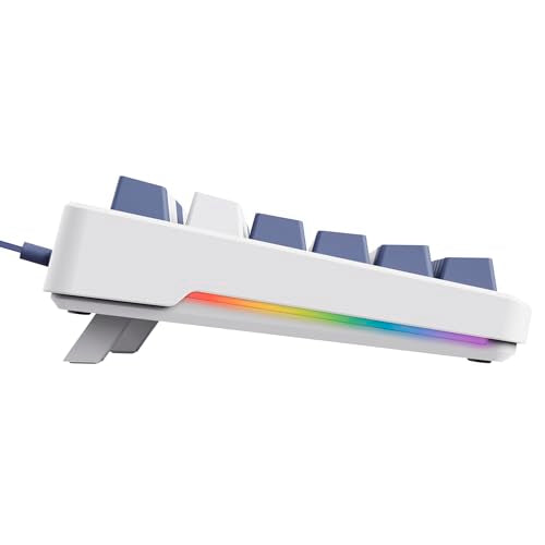 GXTrust 872 Xyra TKL Mechanical Keyboard Gasket Mount UK Layout, Hot Swappable Wired Gaming Creamy Keyboard 80%, RGB Backlit with Software, Custom Soft Feel Pre-lubed 5-pin Leobog Linear 60M Switches