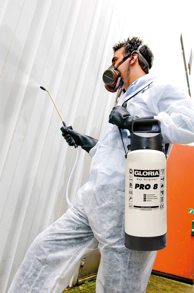 GLORIA Special Pressure Sprayer Pro 8 | 8 L Pressure Sprayer with Flat Jet Nozzle | For Industry and Crafts | Oil-Proof
