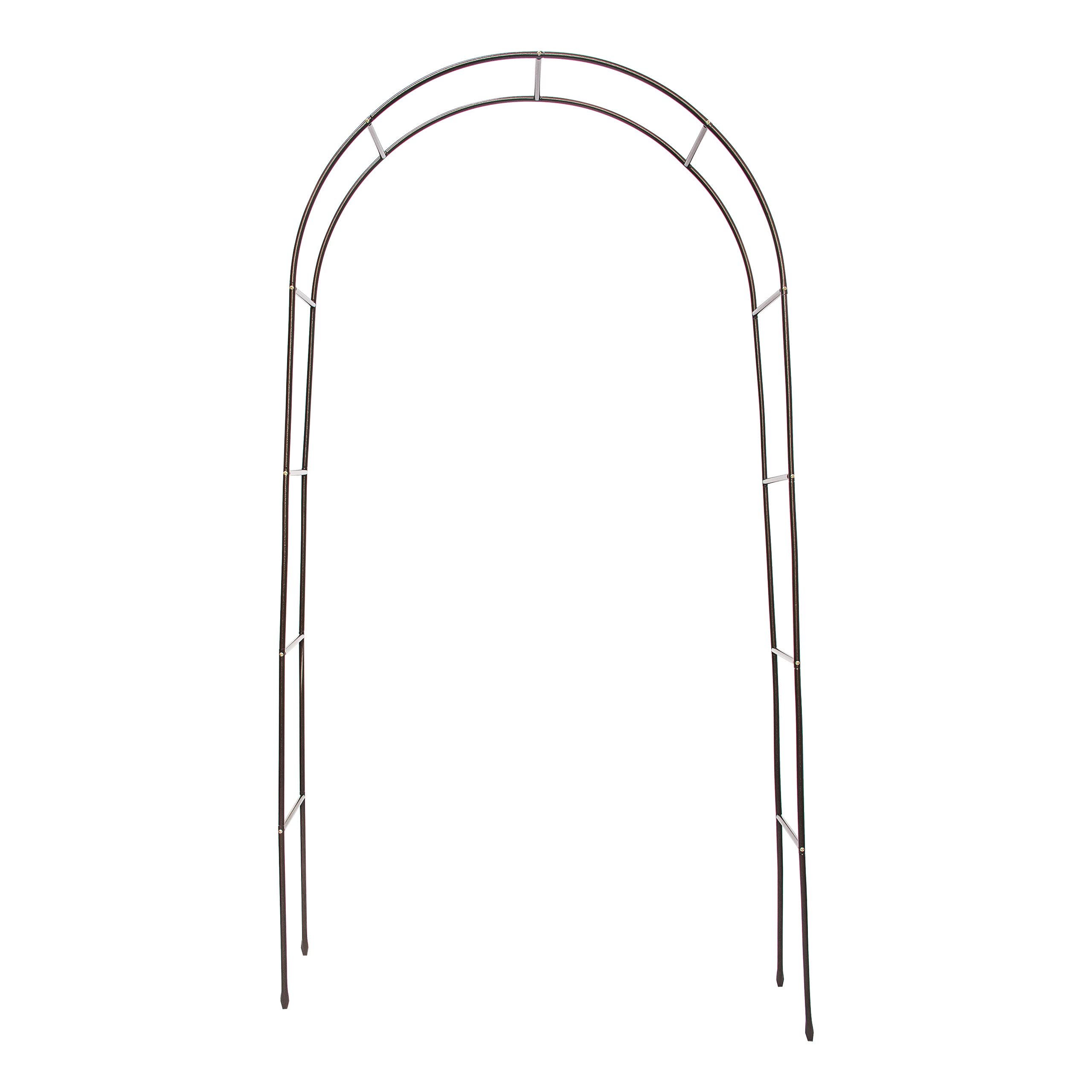 Relaxdays Powder-Coated Steel Rose Arch, Garden Arbour or Trellis, Weather-Proof Support for Climbing Plants, Dark Brown