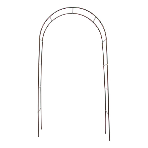 Relaxdays Powder-Coated Steel Rose Arch, Garden Arbour or Trellis, Weather-Proof Support for Climbing Plants, Dark Brown
