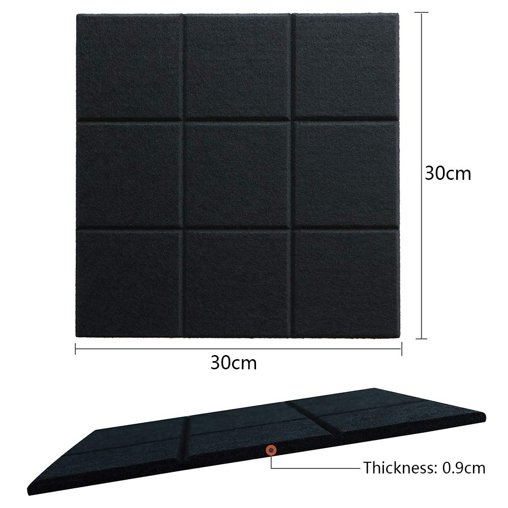 Uoisaiko Large 30x30cm Felt Board Tiles with 30 Pins, Pack of 6 Bulletin Board Notice Boards for Home Office Kitchen, Self Adhesive Pin Board Wall Tiles for Photos Memos