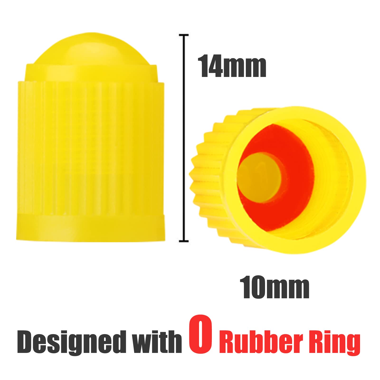 TCPENG® 10PCS Tyre Valve Caps, with O Seal Ring, Universal Stem Dust Covers for SUV, Cars, Bike, Motorcycles, Trucks, Heavy-Duty, Airtight Seal, Screw-On, Easy to Operation (10 Pack Black)