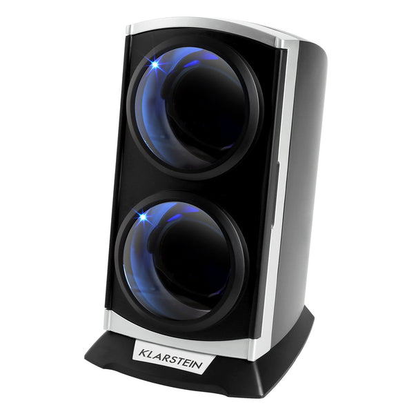 KLARSTEIN St. Gallen Premium - Automatic Watch Winder, Rotator, Holder, Case for 2 Watches, 4 Speeds, Right-Left Running