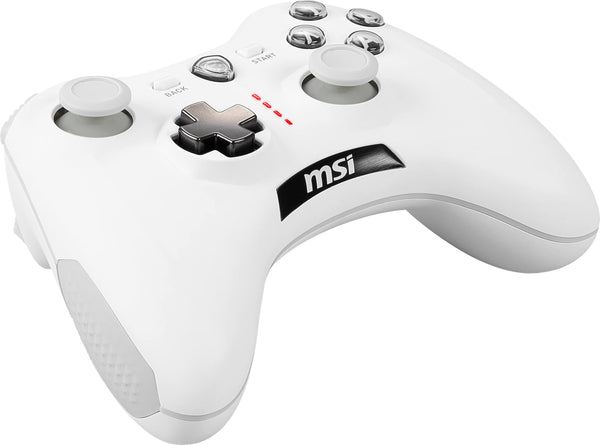 MSI FORCE GC20 V2 WHITE Wired PC Gamepad Controller - Interchangeable D-Pad Covers, Dual Vibration Motors, USB 2.0 - Wired
