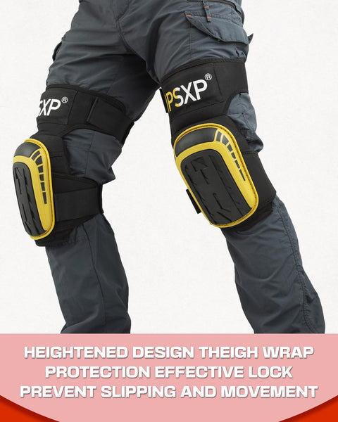 IPSXP Professional Knee Pads for Work,Gardening & Construction Knee Pads for Men and Women with Thick Double Gel Cushion, Strong Adjustable Non-Slip Straps,1 Pair