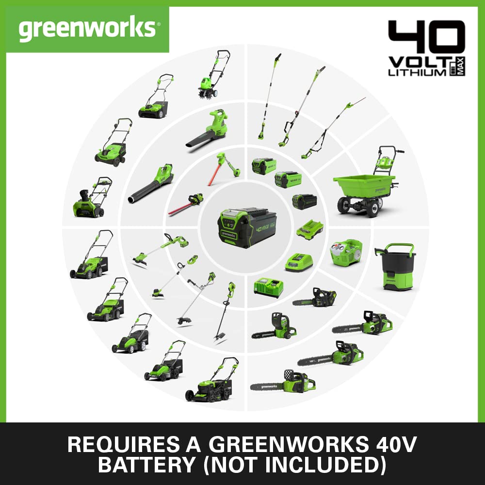 Greenworks 40V Cordless Strimmer for Medium Gardens, Adjustable Height, 30cm Cutting Width, Autofeed 1.65mm Nylon Line, WITHOUT 40V Battery & Charger,