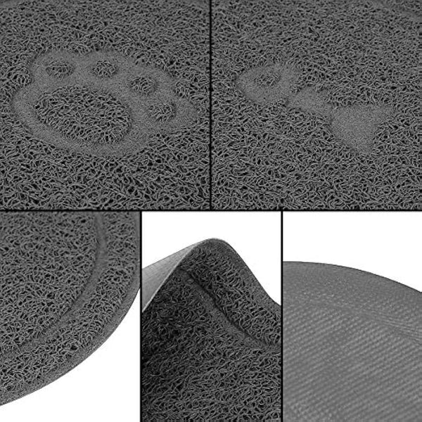 SunAter Silicone Pet Feeding Mat, Feeding Bowl Mat Waterproof Non-slip Pet Food PVC Mat for Cats and Dogs