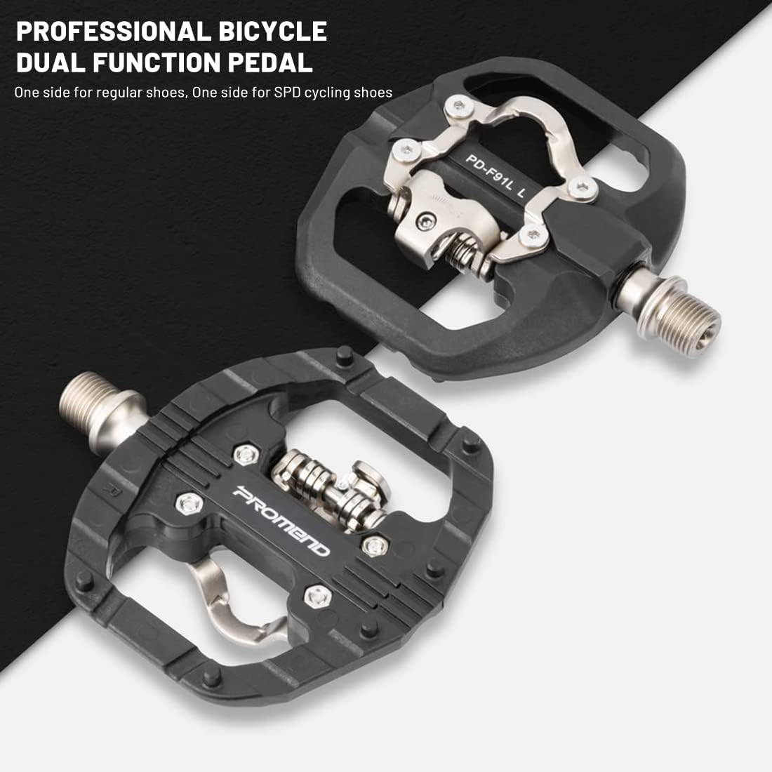 MTB Pedals Clipless Flat Dual Platform with Cleats - Compatible with Shimano Clipless Bike Pedals, 3 Sealed Bearing Lightweight Nylon Fiber Bicycle