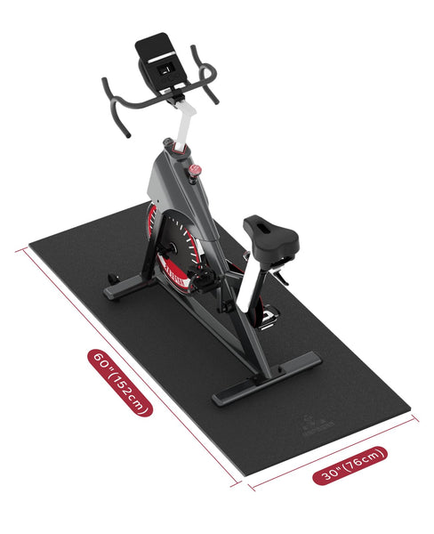 HAPBEAR Exercise Equipment Mat-60" x 30"? 1/4" (152 x 76cm?6mm), Treadmill Mat, Exercise Bike Mat, Heavy-Duty Floor Protector, Non-slip, Noise