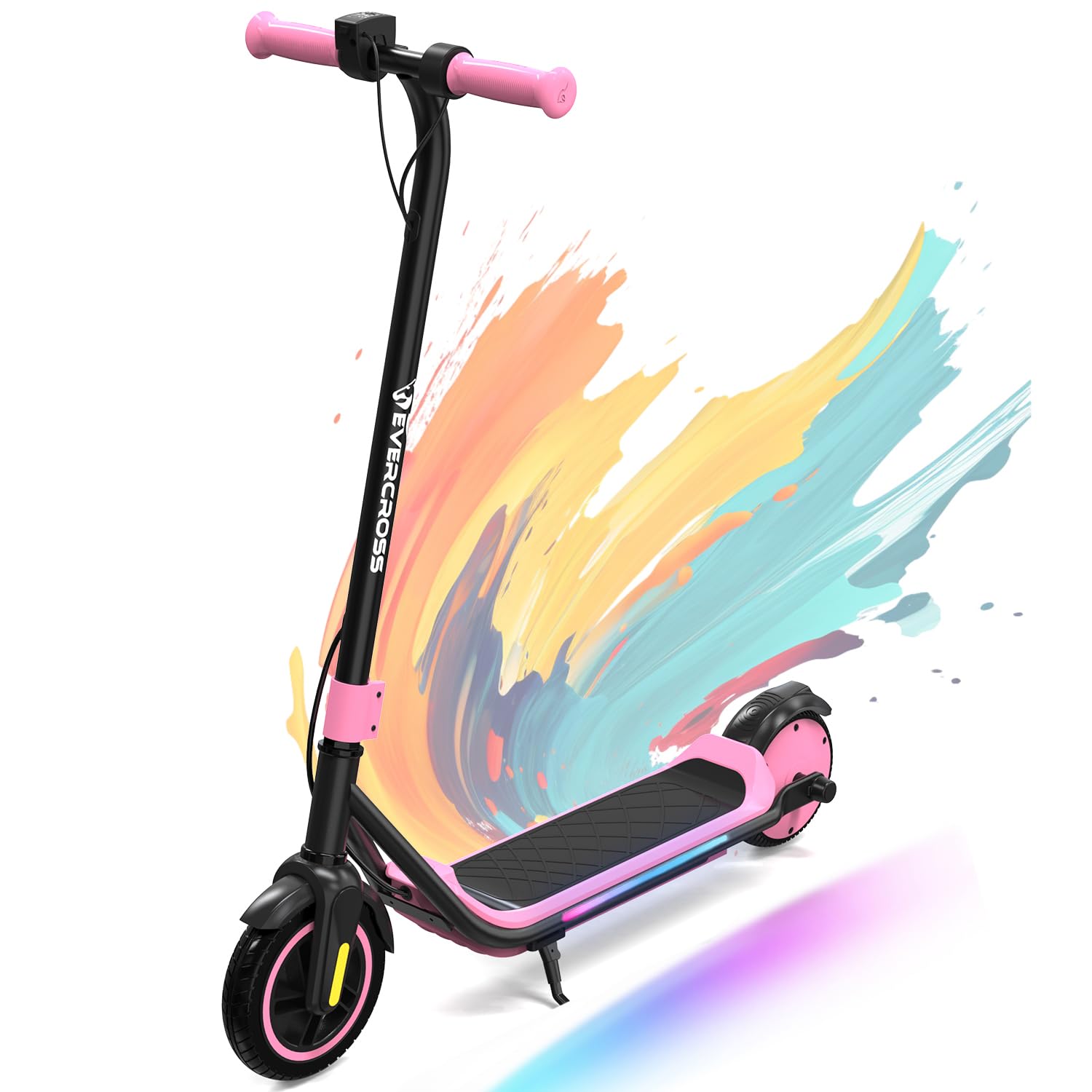 EVERCROSS E6 Electric Scooter for Kids, 7" Lightweight E-Scooter for Ages 6-12, Electric Scooter with A Range of Up to 15 km and 7-Color Lights, 3 Speed Modes (8, 12, 16 km/h)