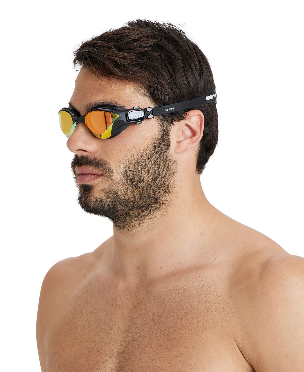arena Cobra Tri Swipe Mirror Unisex Adult Triathlon Goggles, Swimming Pool Goggles with Mirror Lenses, Anti-Fog, UV Protection, 3 Interchangeable Nose