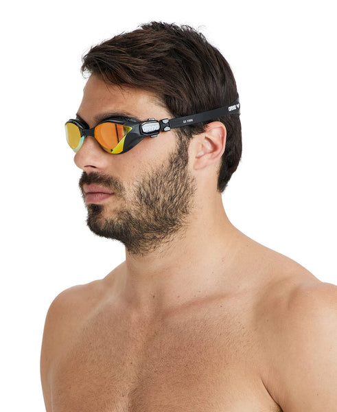arena Cobra Tri Swipe Mirror Unisex Adult Triathlon Goggles, Swimming Pool Goggles with Mirror Lenses, Anti-Fog, UV Protection, 3 Interchangeable Nose