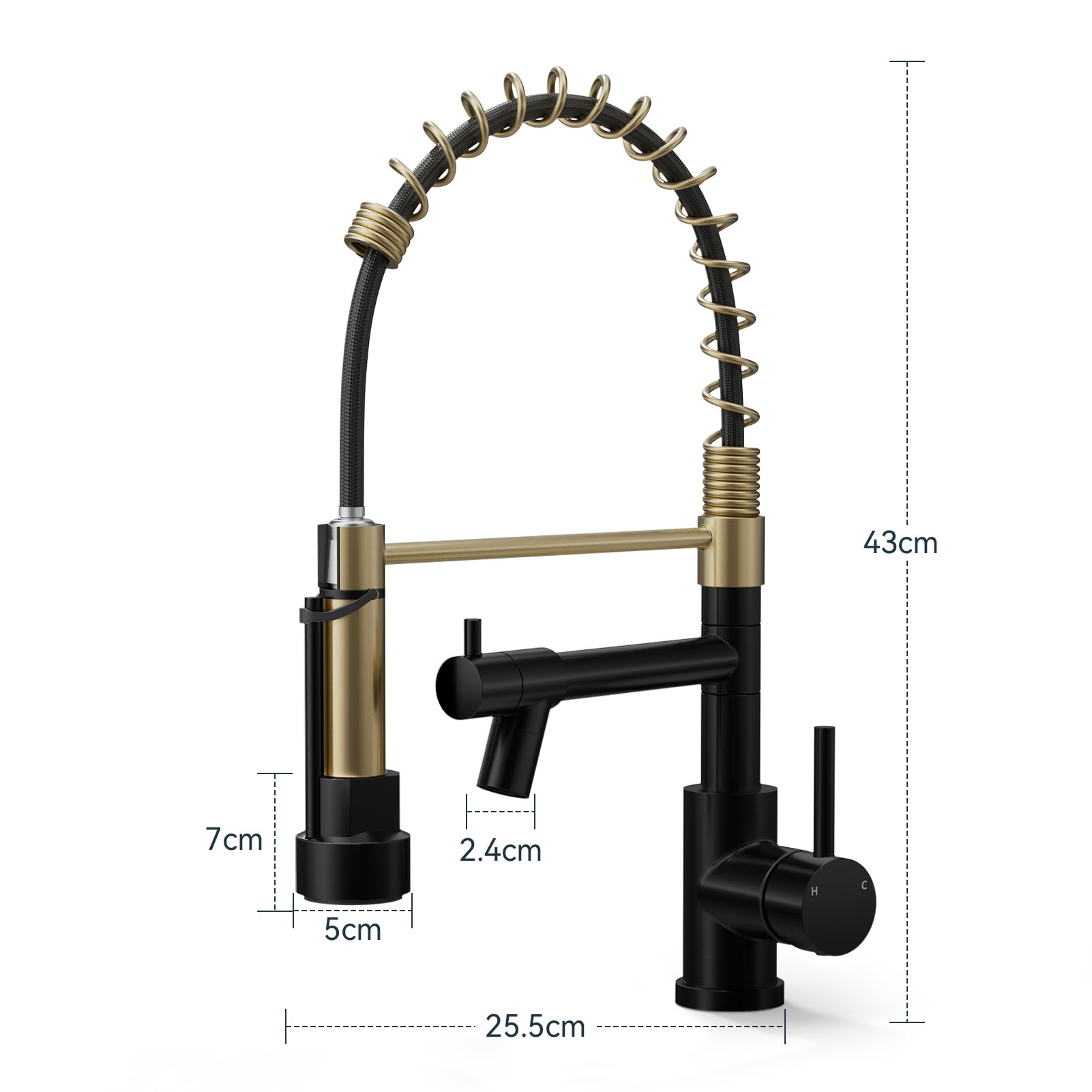 Warmiehomy 5 Modes Kitchen Taps Mixer with Pull Out Spray,High Arc 360° Swivel Dual Spout Pull Down Stainless Steel Kitchen Sink Taps,Brushed Nickel