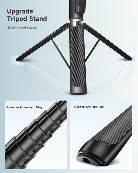 RISEOFLE Phone Tripod & Selfie Stick, 180cm Aluminum All in One Extendable Tripod for Smartphone, Portable Travel Tripod Stand with Wireless Remote Control for iPhone/Samsung/Android/Camera