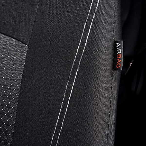 Flying Banner Black Jacquard Car Seat Covers Full Set Airbag Compatible Auto Protector Rear Bench Back Split