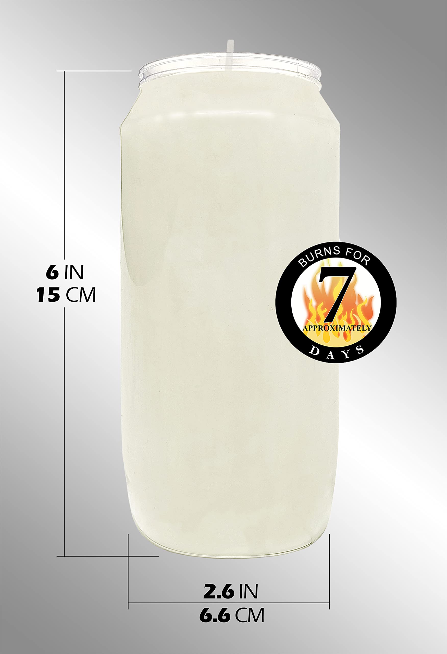 Hyoola 7 Day White Memorial Candles - 20 Pack Grave Candles for Religious, Memory, Vigil and Emergency Use - 100% Vegetable Oil Wax in Plastic Jar