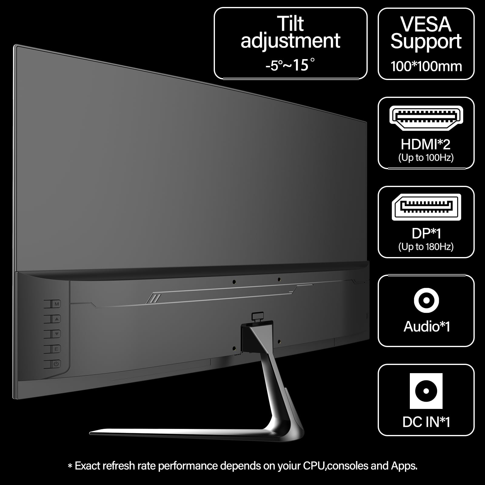 Curved Monitor 27 Inch 100Hz, PC Gaming Monitor with Speakers, AMD FreeSync Full HD 1080p Ultra-Thin Zero Frame Display for Home Office Business
