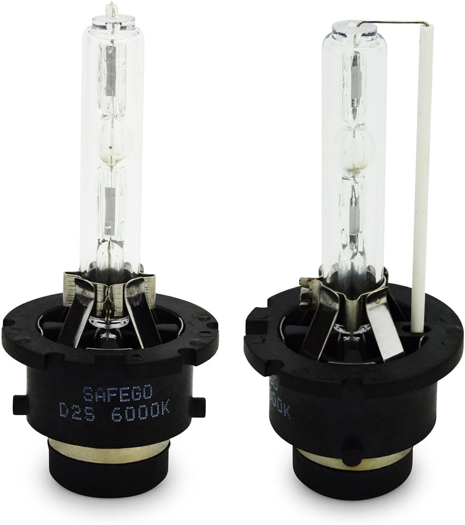 Safego D1S Xenon Bulb 35W 8000K HID Headlight Super Bright Discharge Lamp Replace HID Kit 12V Car Bulbs Ice Blue LED Exterior Headlamp Bulbs, Pack of 2