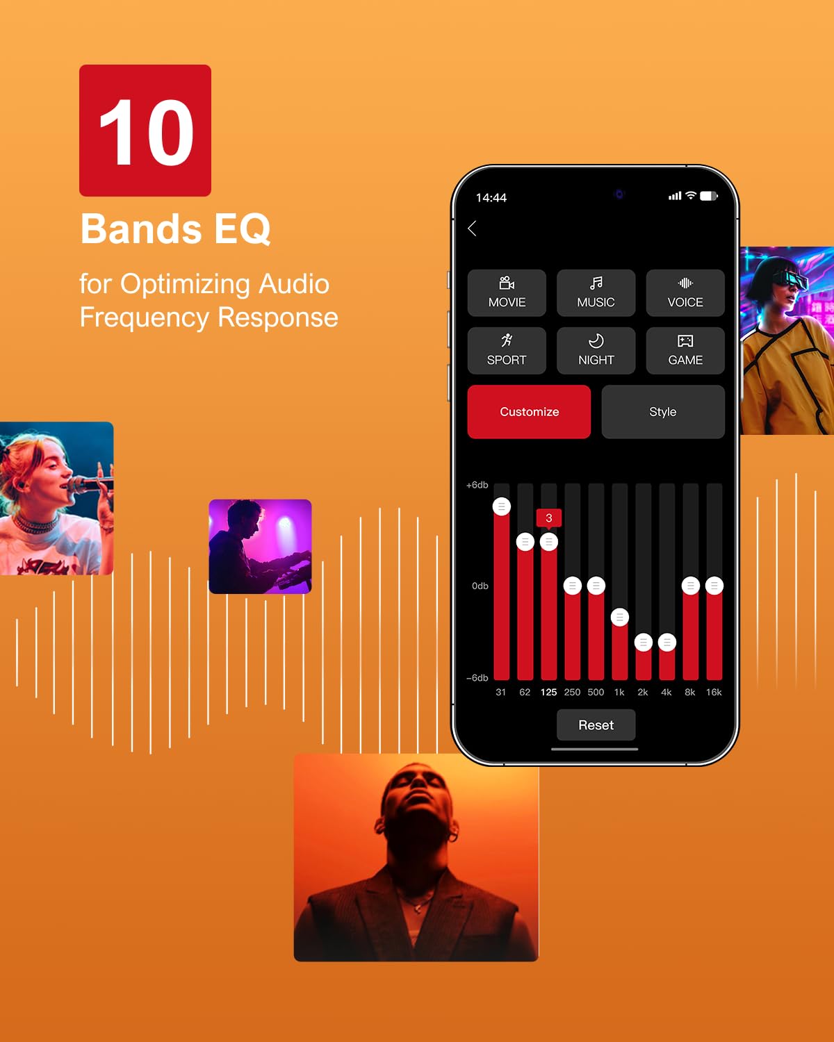 ULTIMEA 4.1ch Sound Bar for Smart TV with Subwoofer, App, Peak Power 200W, 2-in-1 Detachable Bluetooth 5.3 Soundbar, Bass Adjustable, 3 EQ Modes TV Sound Bar, ARC/Optical/Aux, Apollo S50 2025 Version