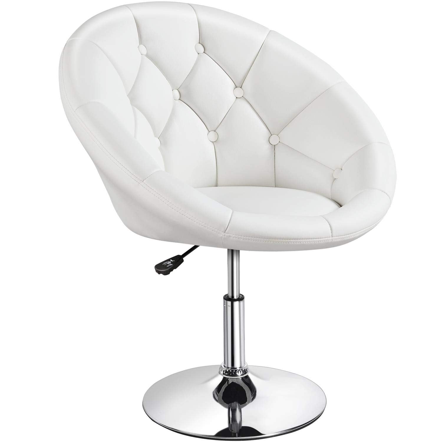 Yaheetech Swivel Vanity Chair Dressing Table Chair Comfy Vanity Stool for Bedroom Salon Make up Room, White