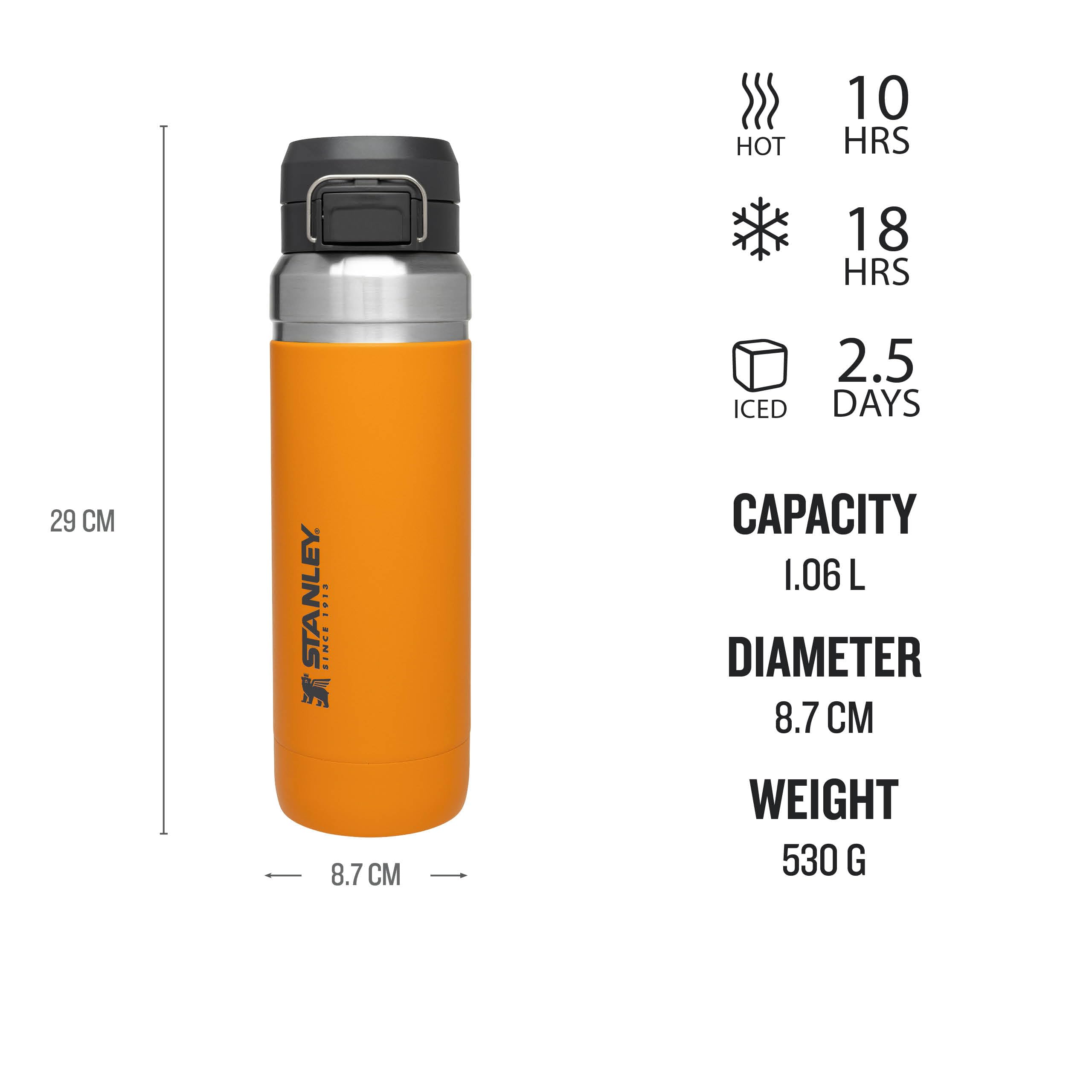 STANLEY Quick Flip Stainless Steel Water Bottle 0.47L - Keeps Cold For 7 Hours - Leakproof - BPA-Free Thermal Flask - Dishwasher Safe - Cup Holder Compatible