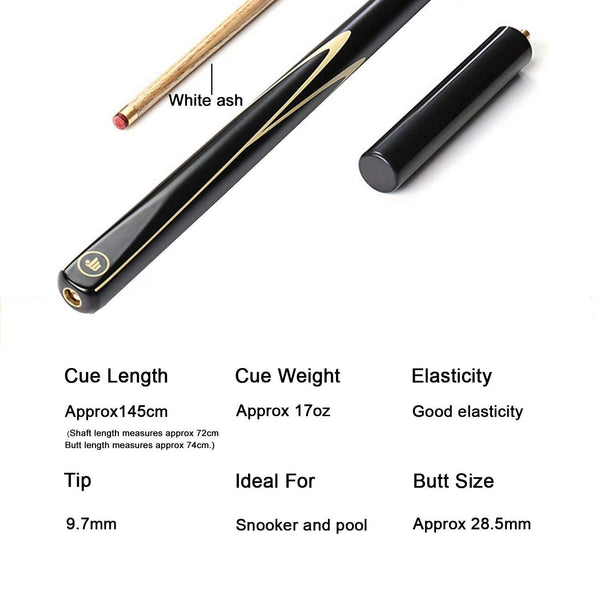 AONETIGER 3/4 Jointed Snooker Billiard Pool Cue Handmade Ash Shaft 3 Piece Tips 9.7mm with Extension Accessories Hard Case/Bag to Choose