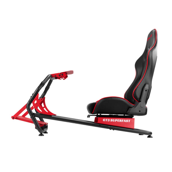 OPLITE GT3 SUPERFAST Simulator Cockpit Racing Sim Bucket Seat and Chassis Frame for Logitech and Thrustmaster Steering Wheel Pedals & Screen