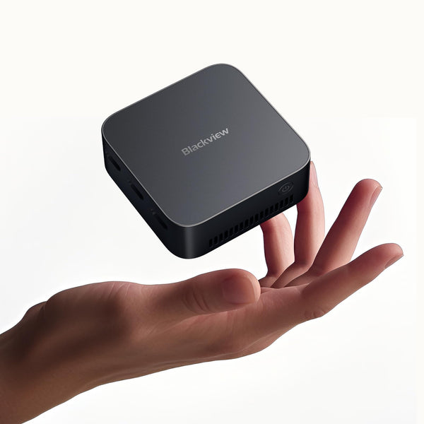 Blackview MP100 Aesthetic Mini PC Win 11 Pro, Ultra-Fluid 144Hz, AMD Ryzen 7430U, 16GB RAM 512GB SSD Mini Desktop Computer, Smart RGB, 3-Year Guarantee, WiFi 6/BT 5.2, Triple 4K Display for Home