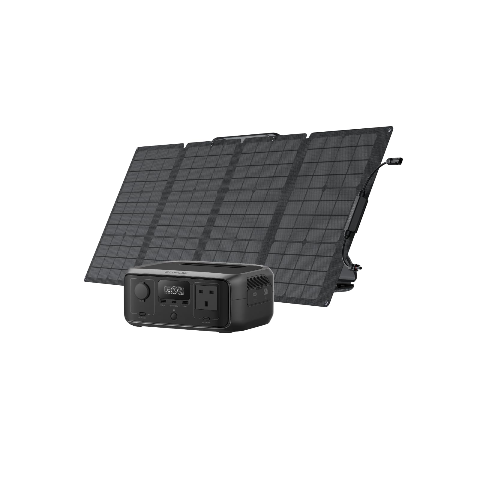 EF ECOFLOW RIVER 2 256Wh Portable Power Station with XT60 Cable, Solar Generator with LiFeP04, up to 600 W Power, Quick Charge in 1 Hour, Balcony Power for Camping/Emergency Power/Motorhomes/Home