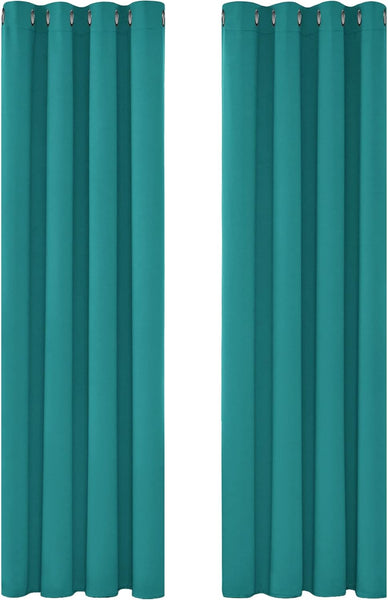 Deconovo Blackout Curtains Eyelet Super Soft Thermal Insulated Ring Top Blackout Curtains for Nursery 46 x 54 Drop Inch Dark Grey 2 Panels