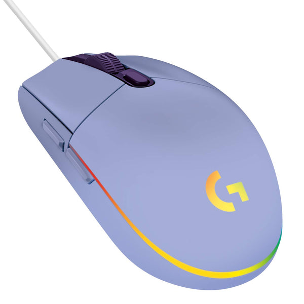 Logitech G203 LIGHTSYNC Gaming Mouse with Customizable RGB Lighting, 6 Programmable Buttons, Gaming Grade Sensor, 8K DPI Tracking, Lightweight - Lilac