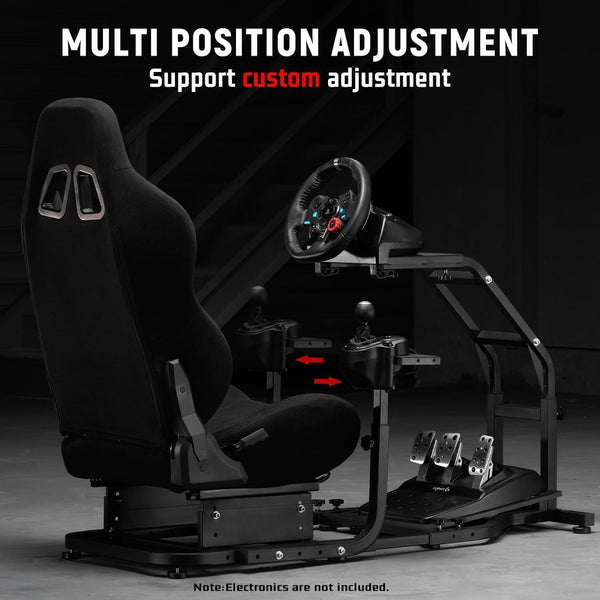 Dardoo Racing Simulator Cockpit with Adjustable Racing Seat Fits for Logitech G29 G920 G923, Thrustmaster T150 T300RS GT Racing Steering Wheel Stand, Not Included Wheel Shifter and Pedals