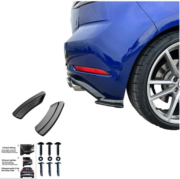 Oneway Rear Side Diffusors compatible with Volkswagen Golf VII (7.5) HB R 2017-2020 - Gloss black