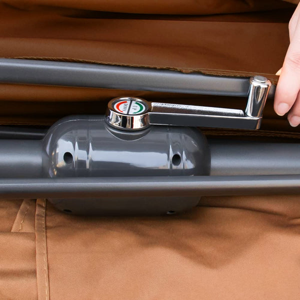 Greenbay 2.7m Round Parasol - Tilt Sun Shade Canopy Umbrella for Outdoor Garden Patio Summer Camping- Coffee