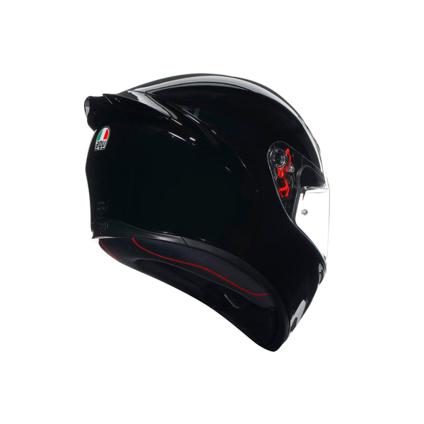 AGV - Helmet K1 S E2206, Full-face Motorbike Helmet, ECE, for Men, Racing Style with Spoiler, Air Intakes and Scratch Resistant Visor, 190° Field of View, with Intercom Ready, Black