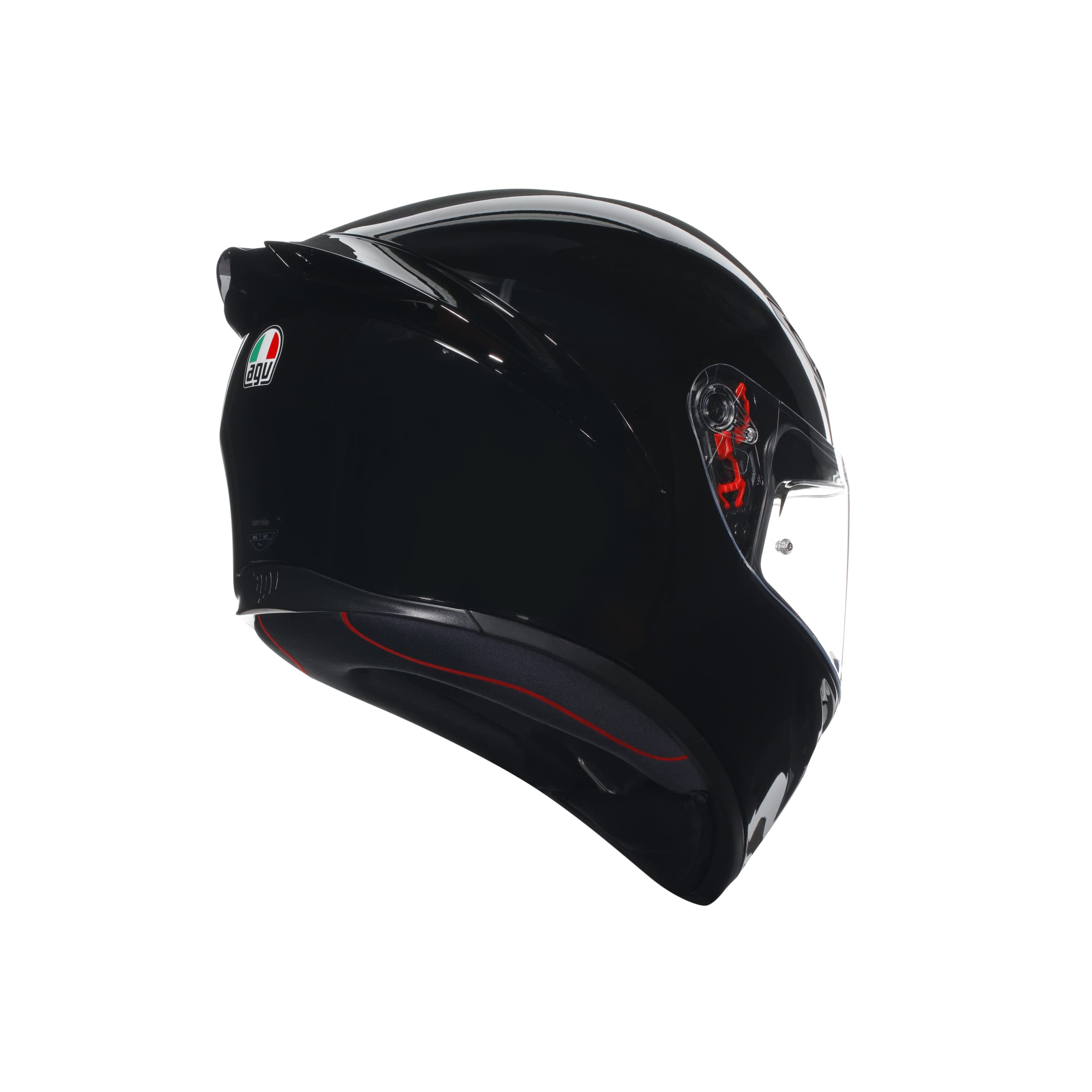 AGV - Helmet K1 S E2206, Full-face Motorbike Helmet, ECE, for Men, Racing Style with Spoiler, Air Intakes and Scratch Resistant Visor, 190° Field of View, with Intercom Ready, Black