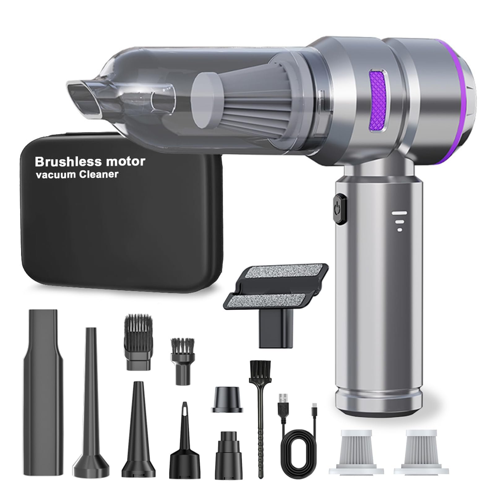 Lyiazsoy Car Vacuum Cleaner,22000PA High Power Mini Vacuum Cleaner,Rechargeable Handheld Vacuum,Portable Cordless Compressed Air Duster Air Blower for Car Home (Gold black)