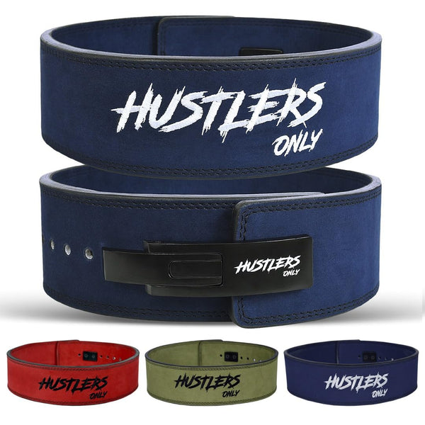 Hustlers Only Weight Lifting Belt with Lever Buckle Genuine Leather Gym Belt for Deadlift, Power Lifting, Workout Belt 10mm thickness for Back