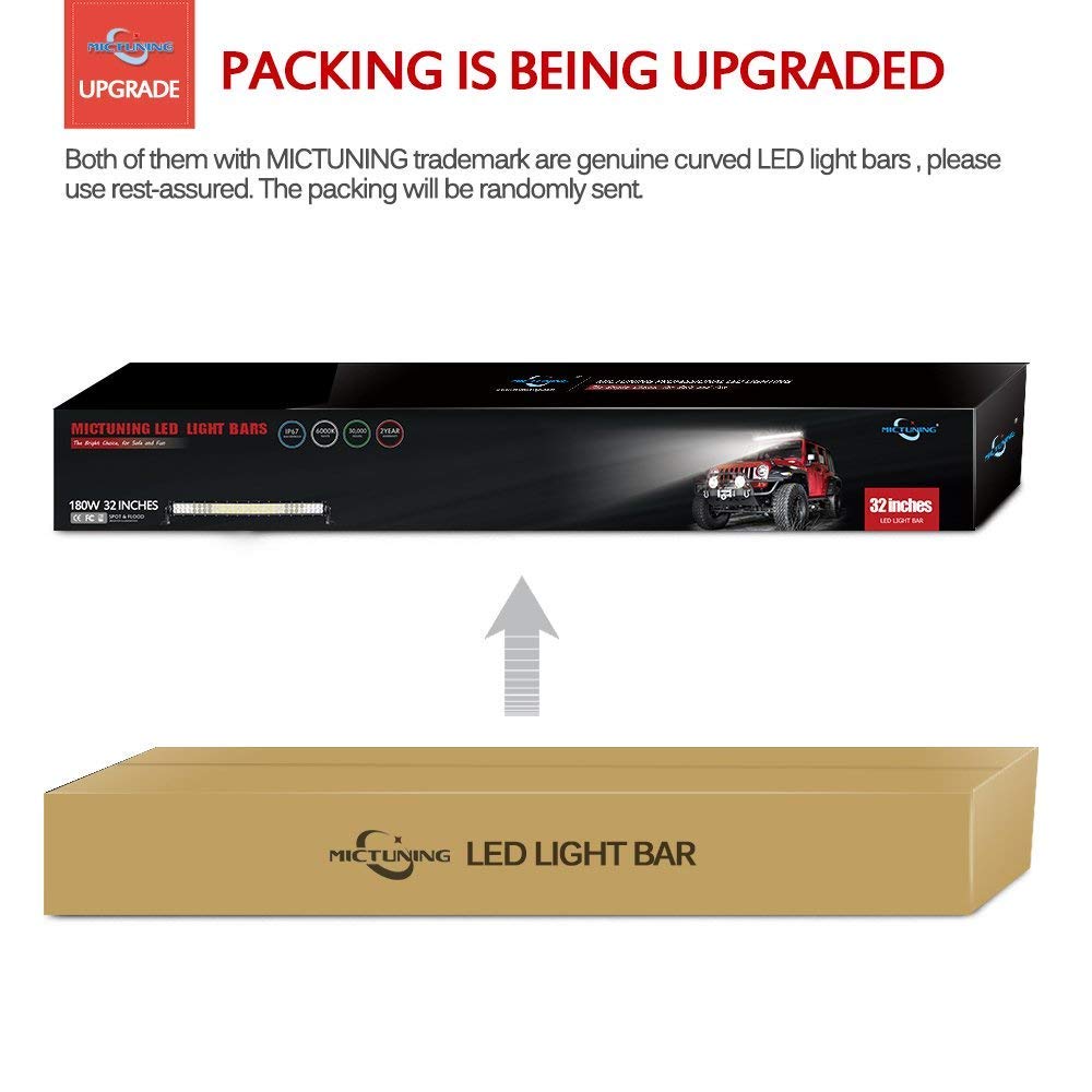 MICTUNING 50 Inch 288W Curved Led Light Bar-Work Lights Flood Spot Combo Beam Waterproof 10-32v for 4WD SUV UTE Offroad Truck ATV UTV