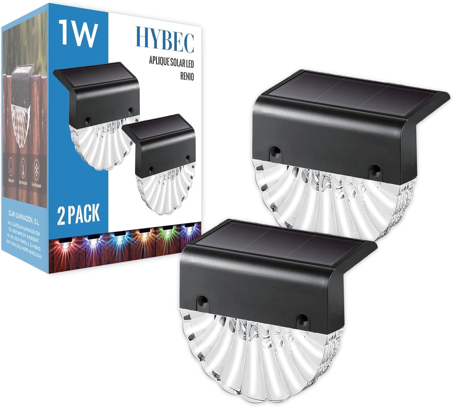 HYBEC - Outdoor Solar Stair Light, Solar Stair Light, Solar Stair Light, Solar Stair Light, Outdoor Solar Light for Stairs, Outdoor Stair Solar Light