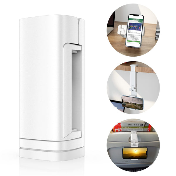 Airplane Phone Holder - Klearlook 4 in 1 Adjustable Phone Stand for Travel,360 Rotation Handsfree Viewing Flight Phone Holder,Foldable Travel Essential,Accessory for Flying/Traveling/Home/Office-Black