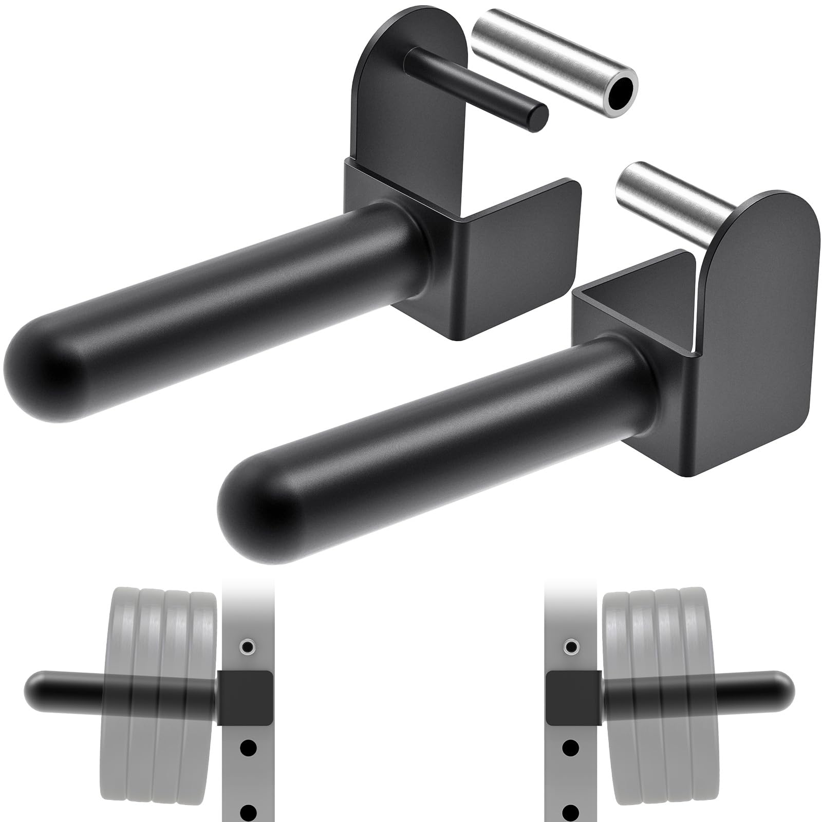 Kipika 3x3 Olympic Weight Plate Holder - Heavy-Duty Steel, Fits 2" Plates on 3x3 Racks with 1" or 5/8" Holes - 300 lbs Capacity Each - Set of 2