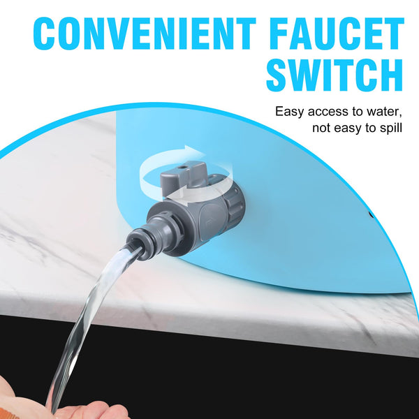 Spopal 20L Collapsible Bucket, Outdoor Foldable Bucket with Drainage Outlet for Camping, Collapsible Storage Container for Traveling Picnic Hiking Fishing Car Washing