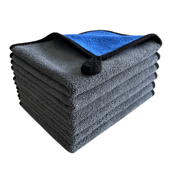 VAIYNWOM Set of 6 Car Cleaning Microfibre Cloths, Absorbent Microfibre Towel Polishing Cloth Gentle on Paint, Lint-Free for Household and Cleaning Car Motorcycle, 30x40cm (Yellow & Gray)