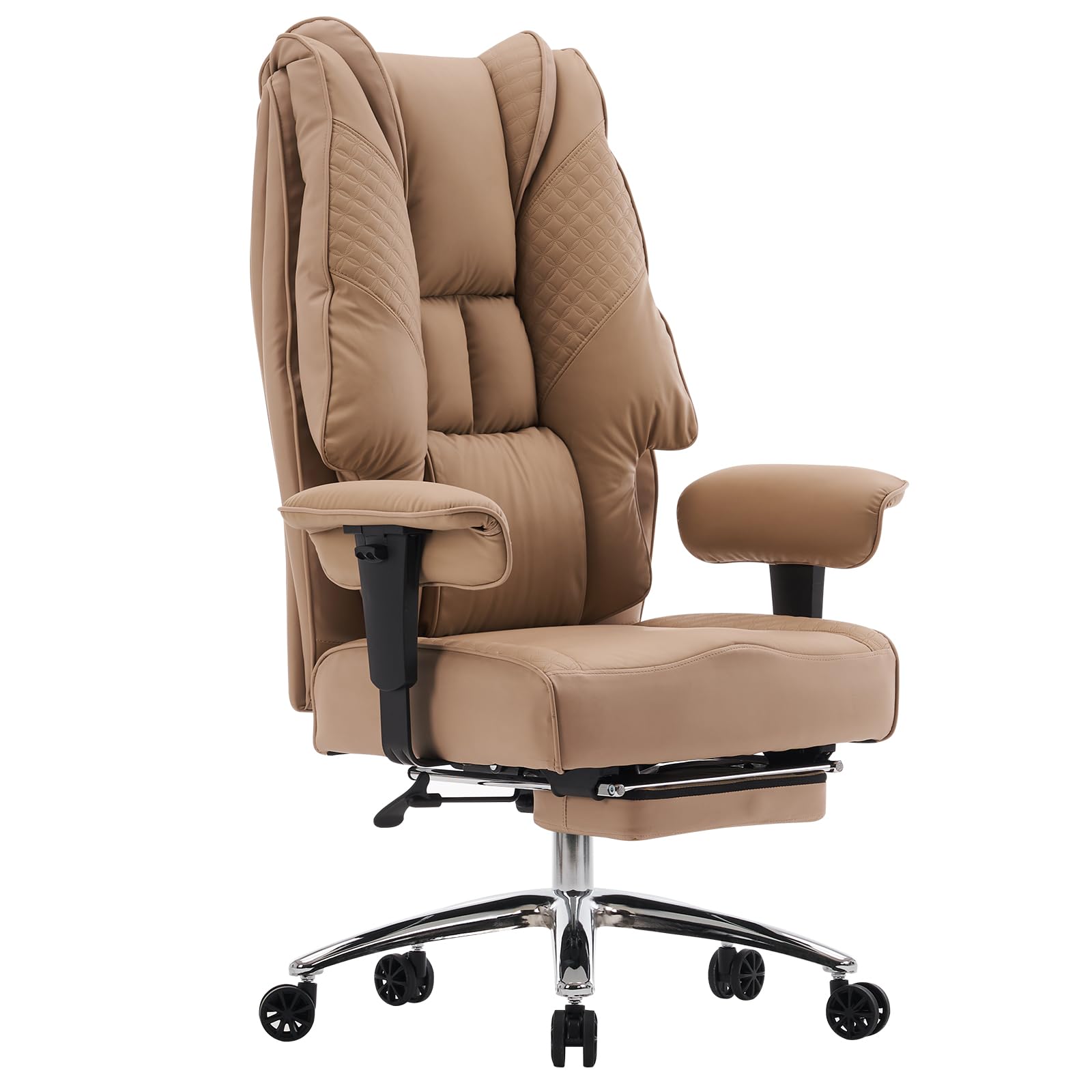 EXCEBET Ergonomic Office Chair – High Back PU Leather Executive Desk Chair with Adjustable Armrests, Swivel Computer Chair for Home/Office, Heavy Duty Support up to 400 lbs