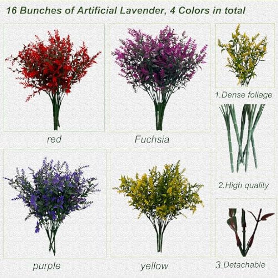 16 Bundles Outdoor Artificial Flowers Artificial Lavender Flowers Uv Resistant Plastic Faux Flowers For Room Decor Hanging Plants Home Indoor Outdoor And Garden Decor (Mixed Color)