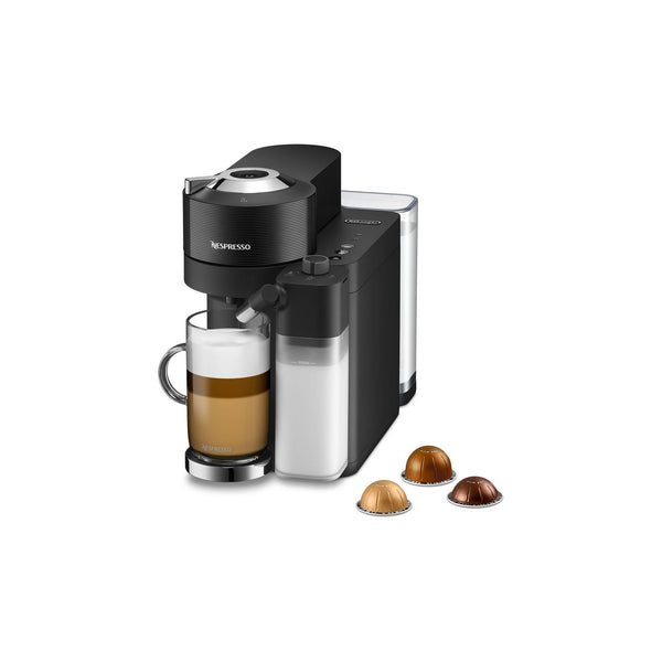 Nespresso Vertuo Lattissima Coffee Machine by De'Longhi for Vertuo Coffee Pods, Latte, Cappuccino, Integrated Milk Frother, Starter Capsule Set Included, ENV300.B, Black