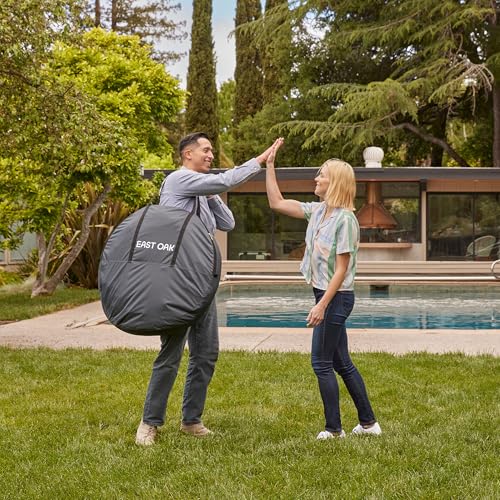 EAST OAK Screen House Tent Pop-Up, Portable Screen Room Canopy Instant Screen Tent 10 x 10 FT with Carry Bag for Patio, Backyard, Deck & Outdoor Activities, Beige