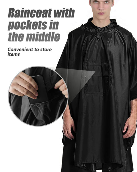 Victoper Waterproof Poncho Adult, Reusable Rain Poncho Adult Waterproof Poncho Waterproof Adult Lightweight Waterproof Raincoat for Outdoor Hiking Camping Cycling Traveling