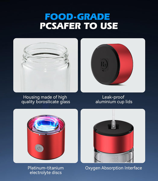 Upgrade 3-in-1 Hydrogen Water Bottle Generator - Industry TOP - 24-Hour Hydrogen Lock | 0 Chlorine & 0 Ozone | 100% Leak-Proof Seal, Hydrogen Water Bottle Generator